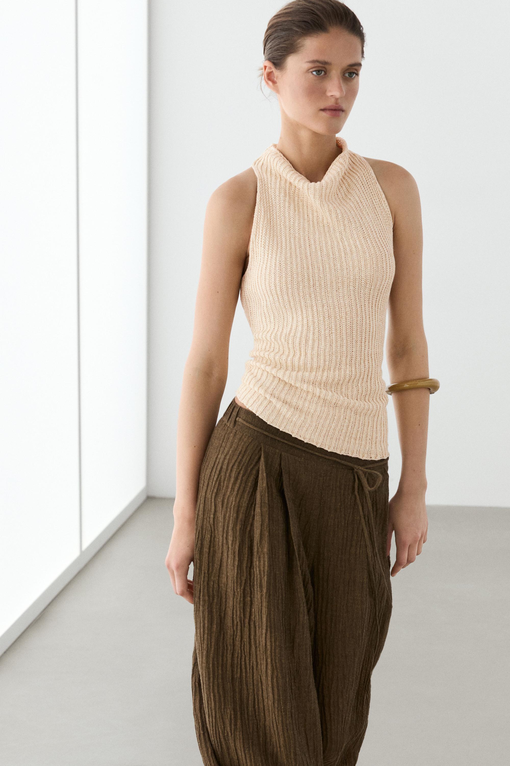 Flowing linen blend trousers